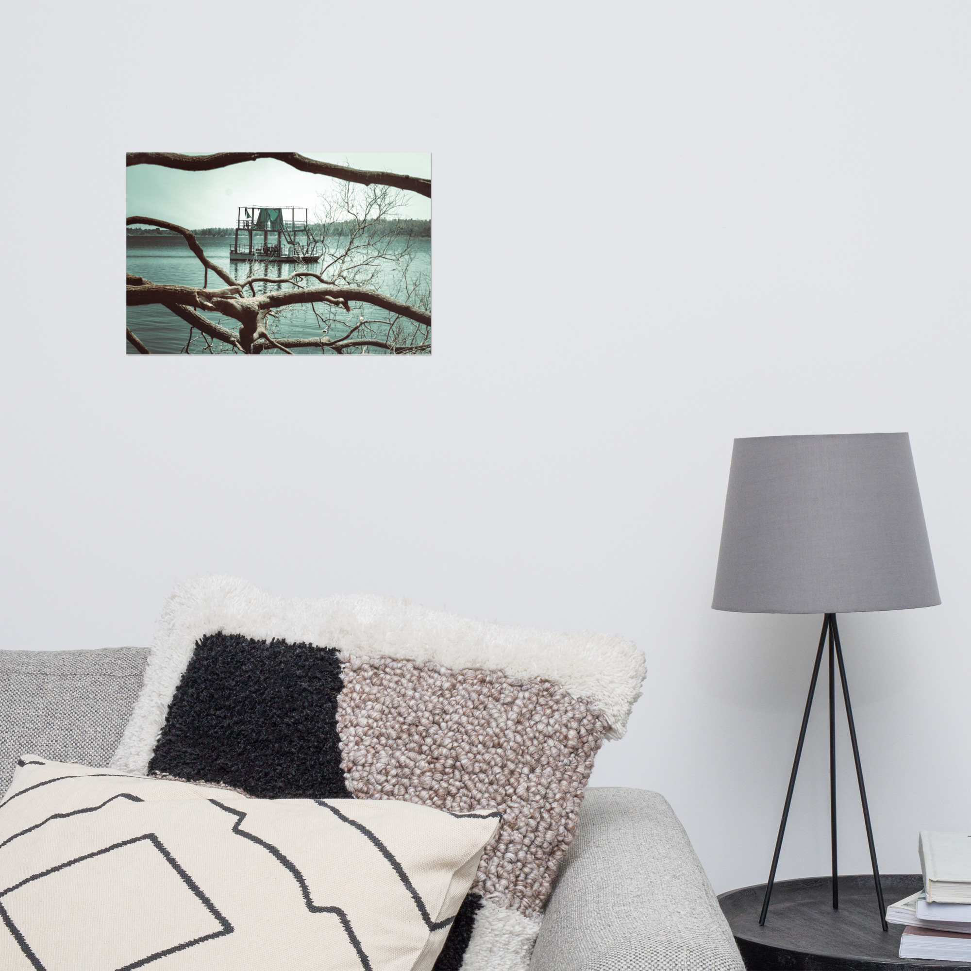 Boat tree frame Photo paper poster